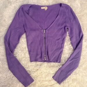 Pacsun LA Hearts Lavender Ribbed Cardigan